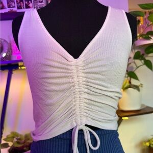 White adjustable Women's crop Top